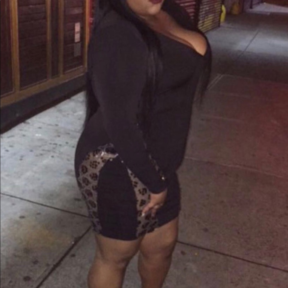Black dress with mesh and sequin combo